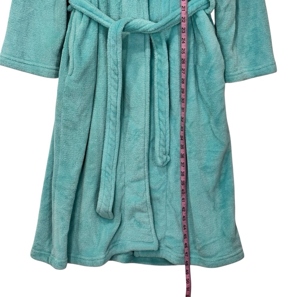 Vintage Aegean Apparel Spa Robe Womens One Size Blue Plush Fleece Quiet Luxury - Picture 7 of 11